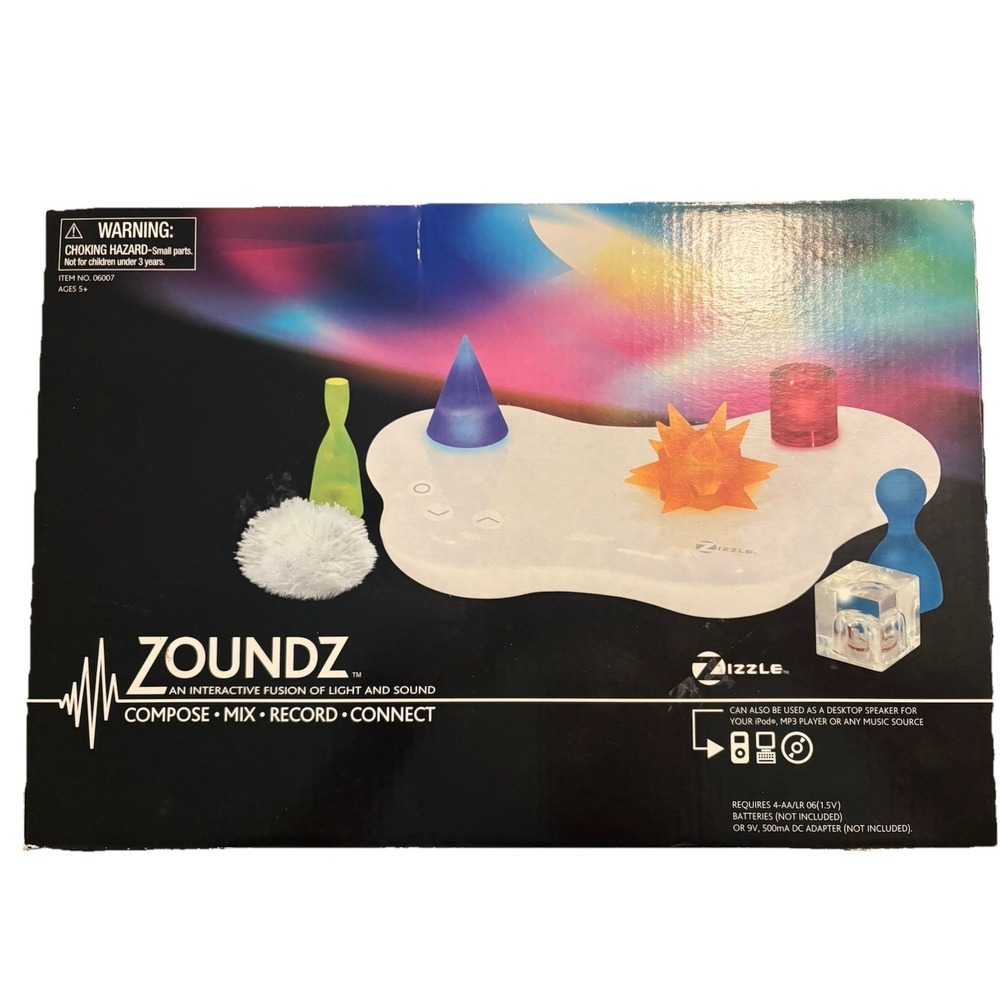 Zounds Zizzle Interactive Light & Sound Synth Music Vtg 2006 Complete Set Works